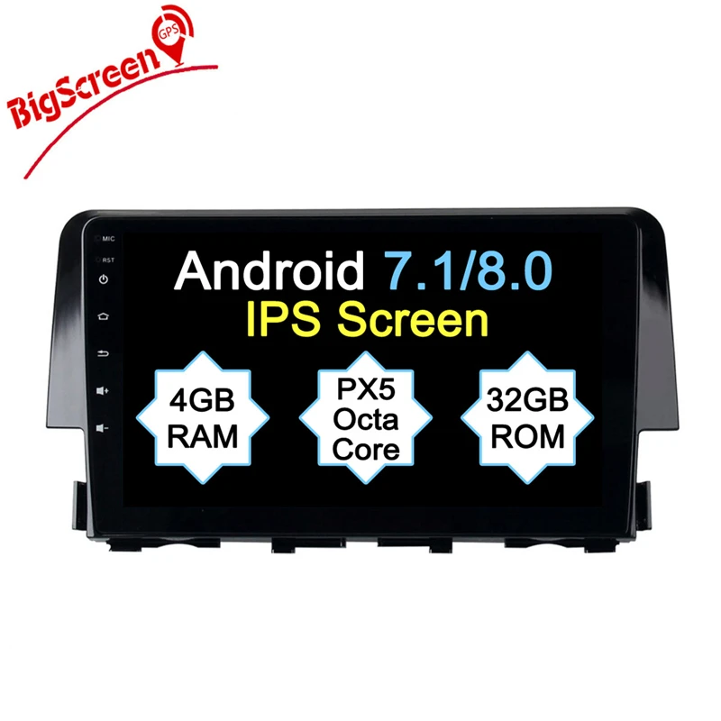 Excellent The Newset Android8.0 8 Core 4GB RAM 32GB ROM Car No DVD Player GPS Navi For Honda Civic 2015 2016 multimedia Unit Autoradio 0