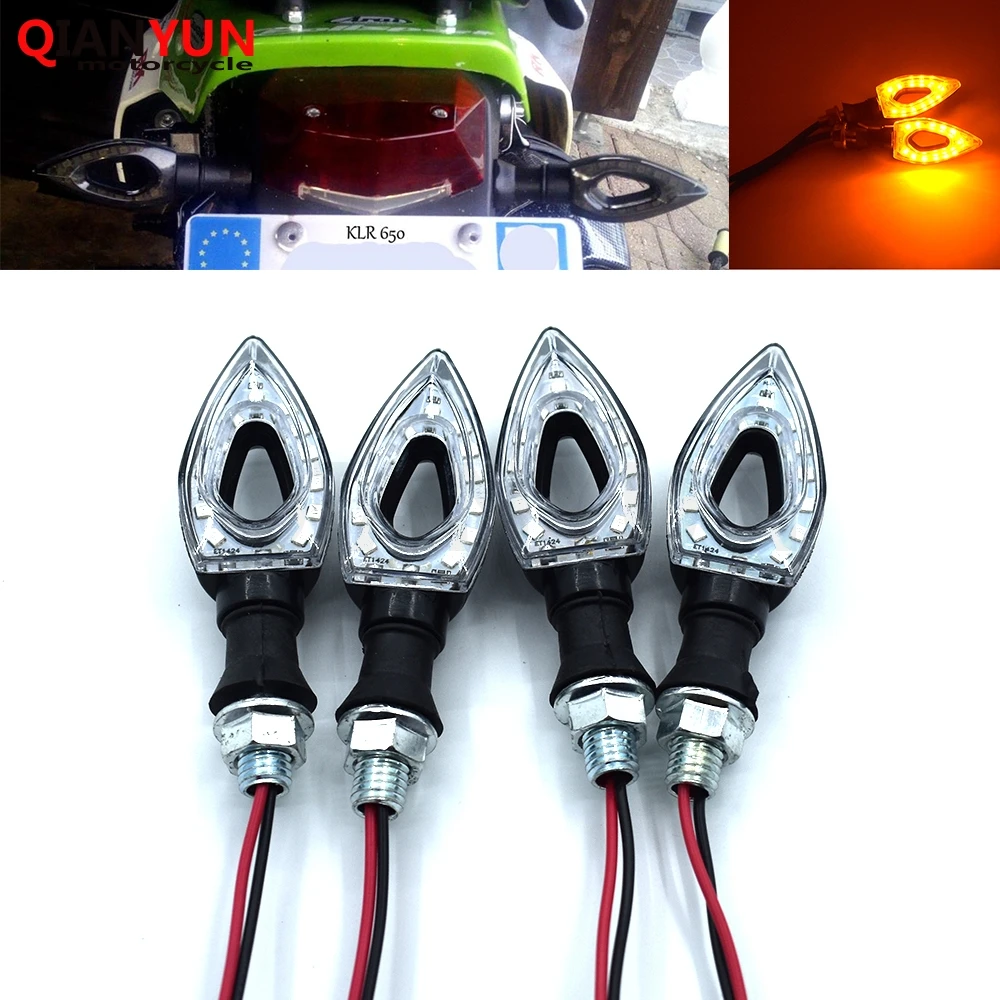 

Universal Motorcycle LED Turn Signal Lights Flashing 12 LED Amber Flash for Kawasaki ZX6R 636 ZX10R Z750R Z1000 Z1000SX NINJA