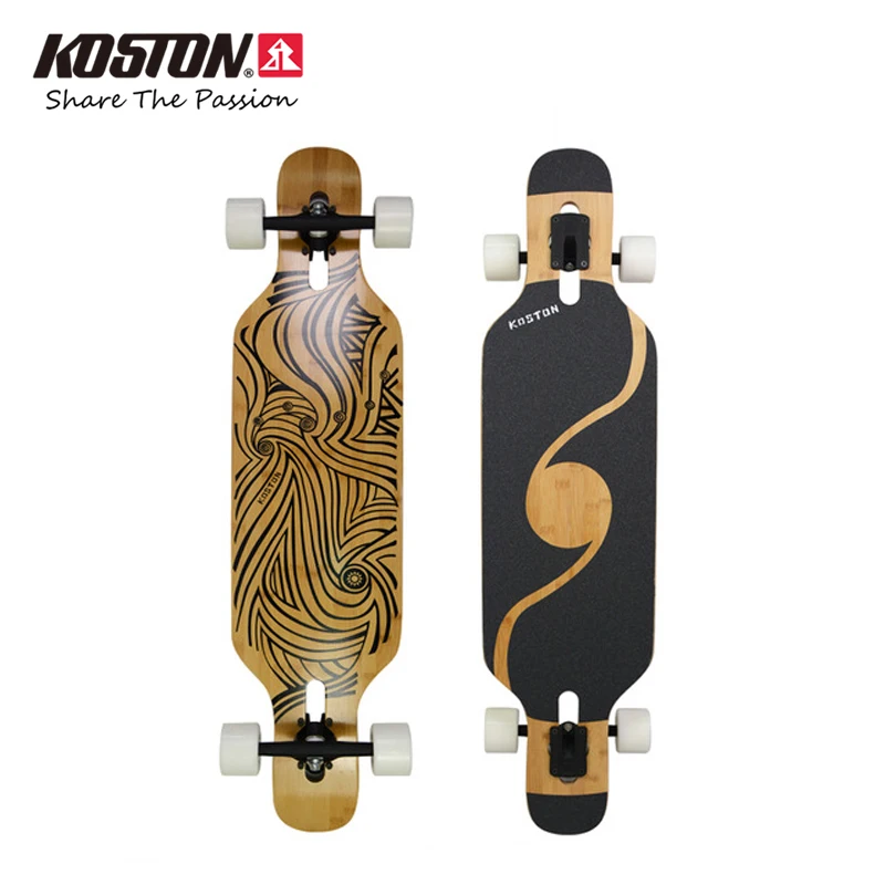 KOSTON pro танцы стиль longboard завершает с бамбуком и канадский клен смешанные, 40 inch длинные скейтборд набор для совет пешком