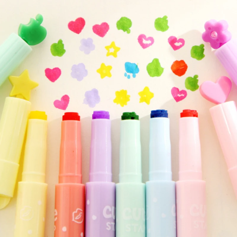 

6 Color Highlighter DIY Pen Office Student School Children Supplies Stationery Candy Color Marker Fluorescent Pen