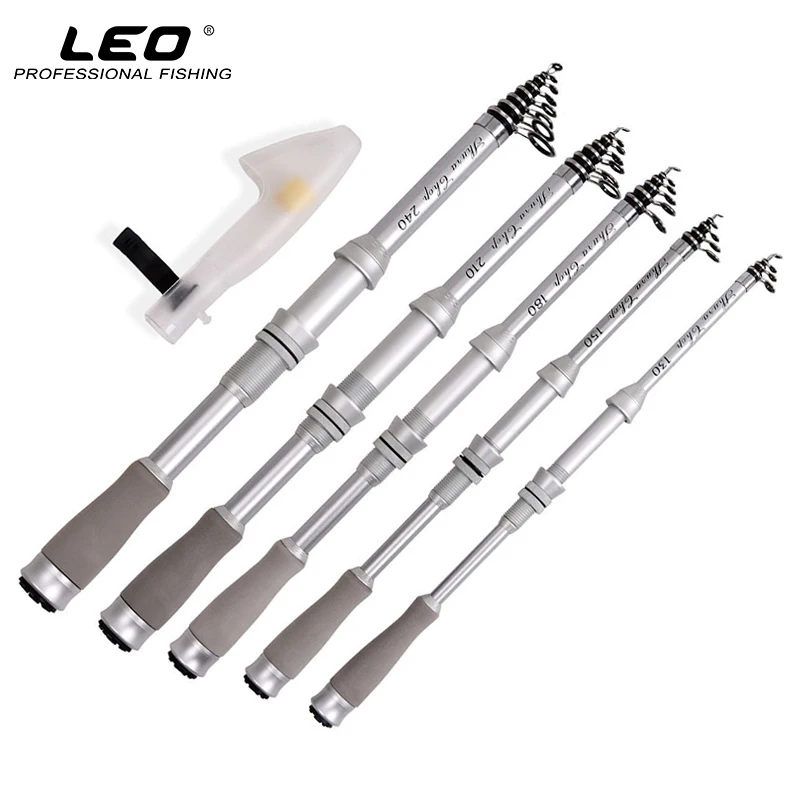 

LEO Powerful Aluminium Metal Reel Seat Rock Fishing Rod Mini Telescopic Carbon Fiber Fishing Pole Fishing Tackle