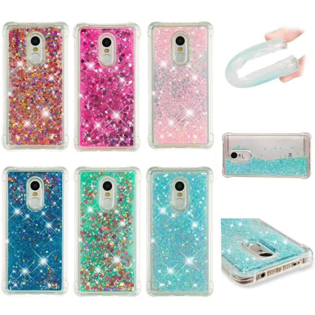 

Luxury Water Liquid Soft TPU Case for Xiaomi Redmi 4A 4X 5X 5Plus /Note 4X 5A Sparkle Quicksand Glittle Stars Shockproof Cover