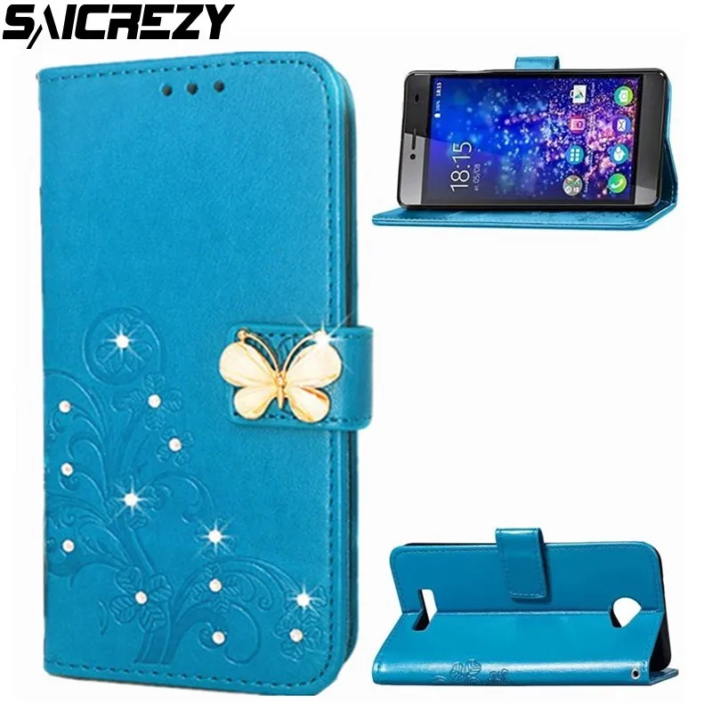 

Crystal Rhinestone Case Cover for BQ 5070 Wallet PU Clover Leather Flip Diamond Cases for BQ5070