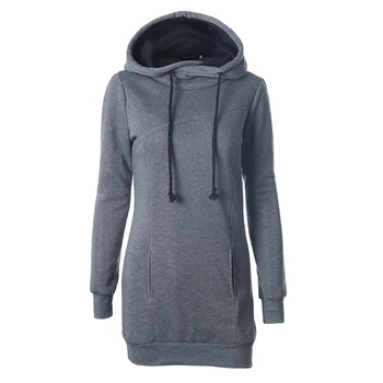 

Long Pattern Women Hoodie Sweatshirt Warm Casual Hooded Top Pullover Coat