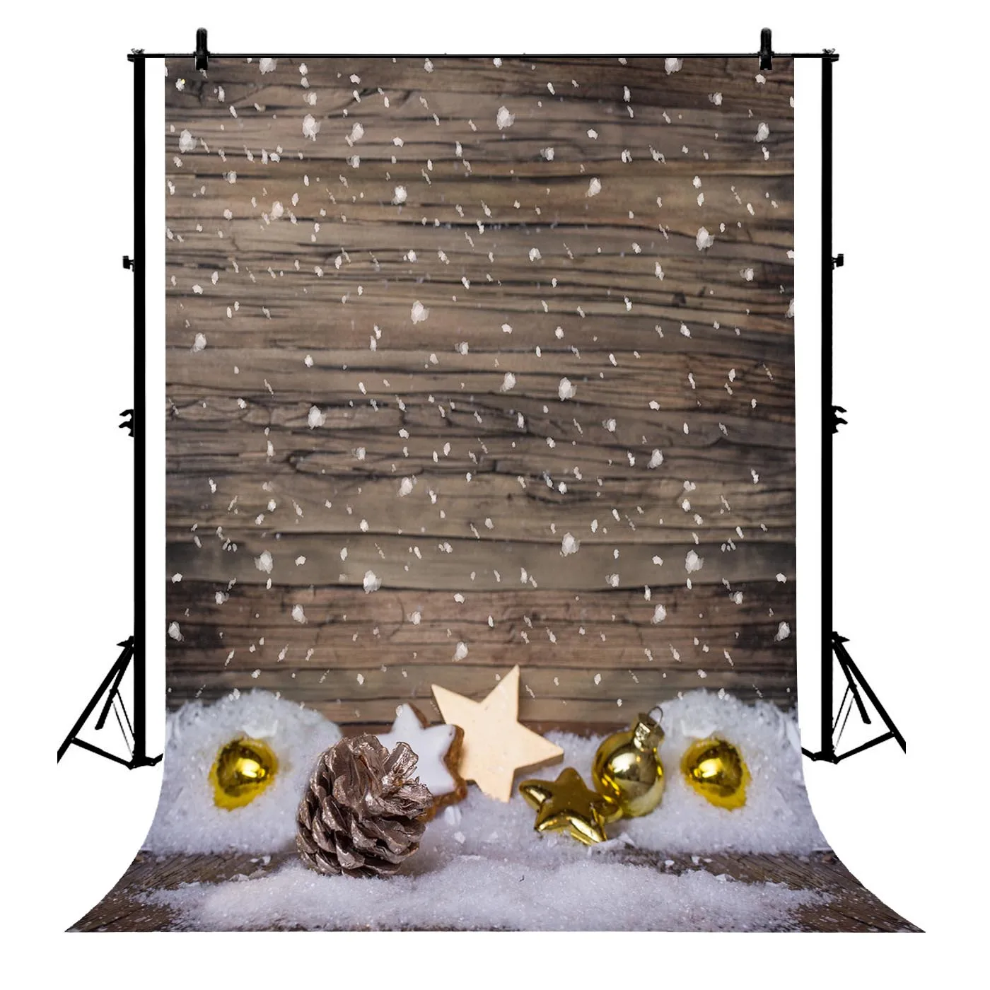 

5x7ft Christmas Snowflakes Board Holiday Polyester Photo Background Portrait Backdrop
