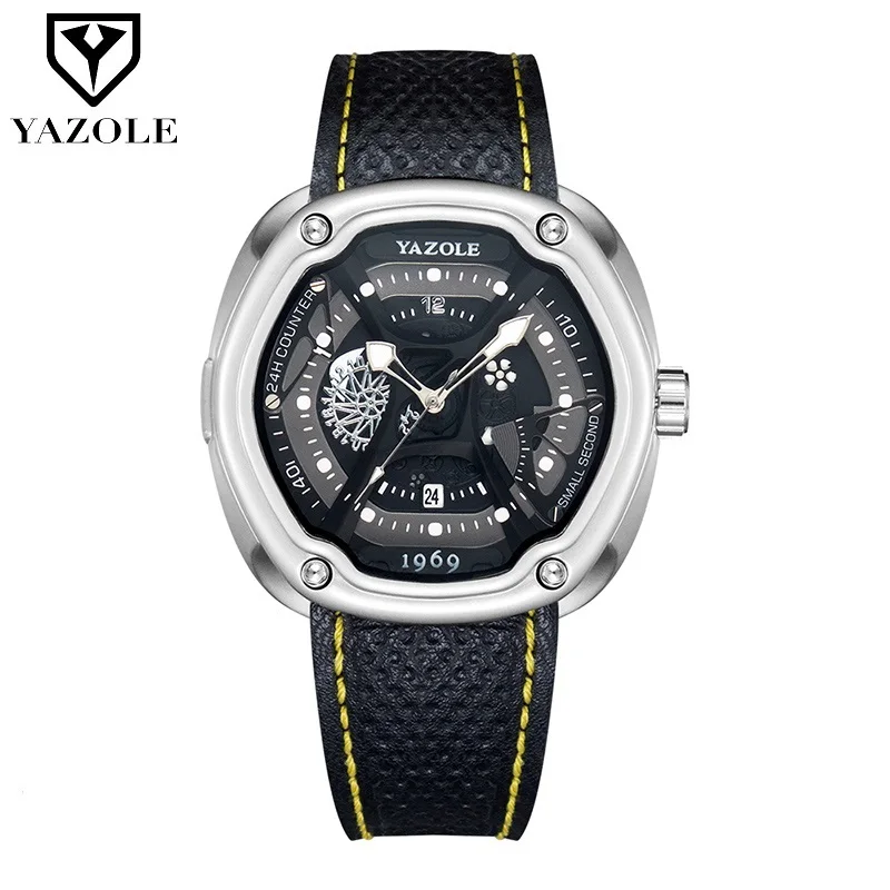 YAZOLE Лидирующий бренд, мужские часы, роскошные часы, мужские многофункциональные часы с циферблатом, водонепроницаемые светящиеся мужские часы, модные деловые часы - Цвет: 863