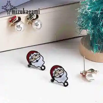 

Zinc Alloy Earrings Golden Santa Claus Christmas Earrings Connector 10pcs/lot For DIY Drop Earrings Jewelry Making Accessories