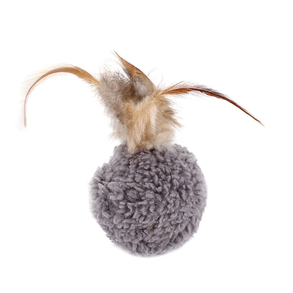 

Funny Pet Toys Ball Feather Mint Toy Cat Teaser Playing Ball Interactive Training Toys FPing