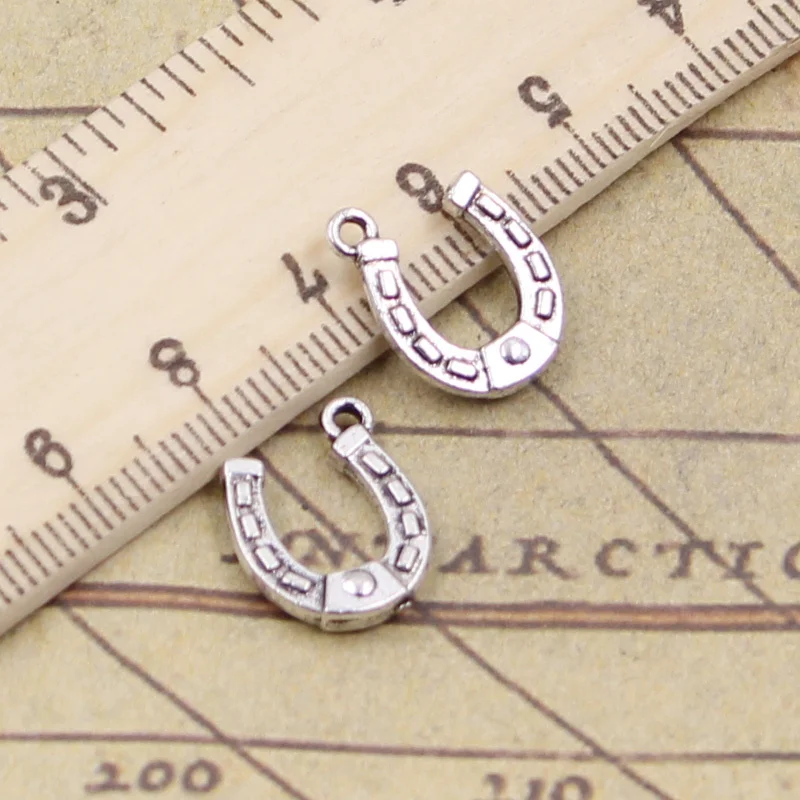 

15pcs/lot Charms lucky horseshoe good luck talisman 15x12mm Tibetan Silver Pendants Antique Jewelry Making DIY Handmade Craft