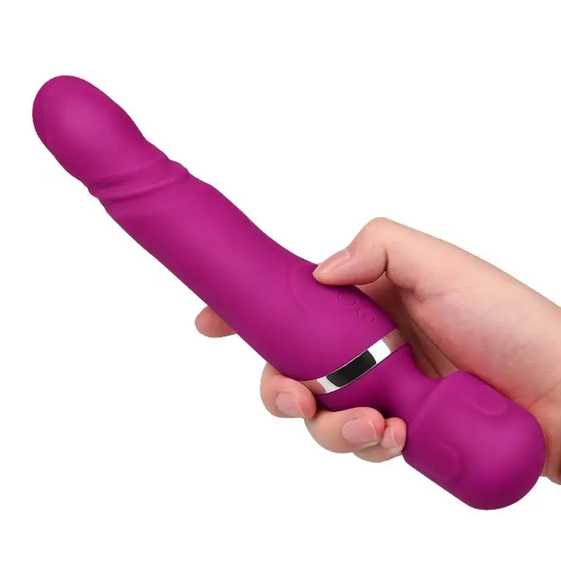 New Thrusting font b Dildo b font Vibrator 2 In 1 Multi Speeds Magic Wand AV