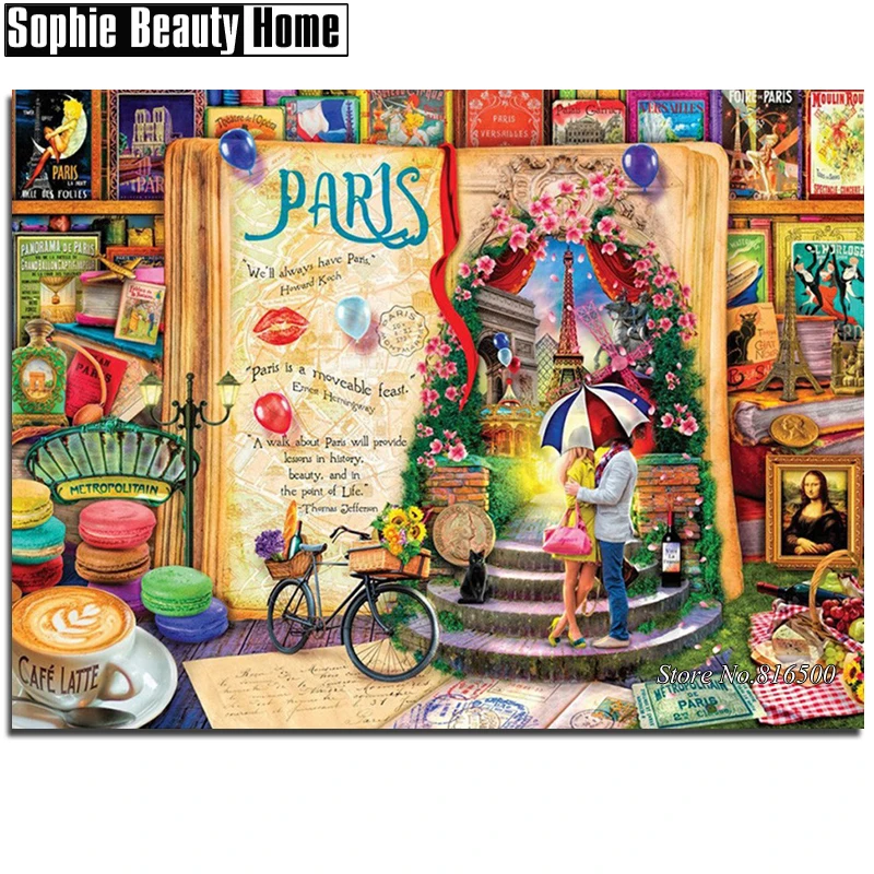 Diy 5D Diamond Painting Cross Stitch Lover In Pairs Embroidery Pattern Christmas Full Drill Mosaic Home Decor Art 188140 | Дом и сад