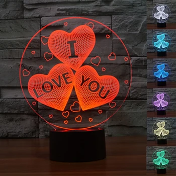 

Colorful USB I LOVE YOU 3D Table Lamp Luminaria LED Night Light Remote Switch Decorative Lighting Mood Lamp Valentine's Day Gift