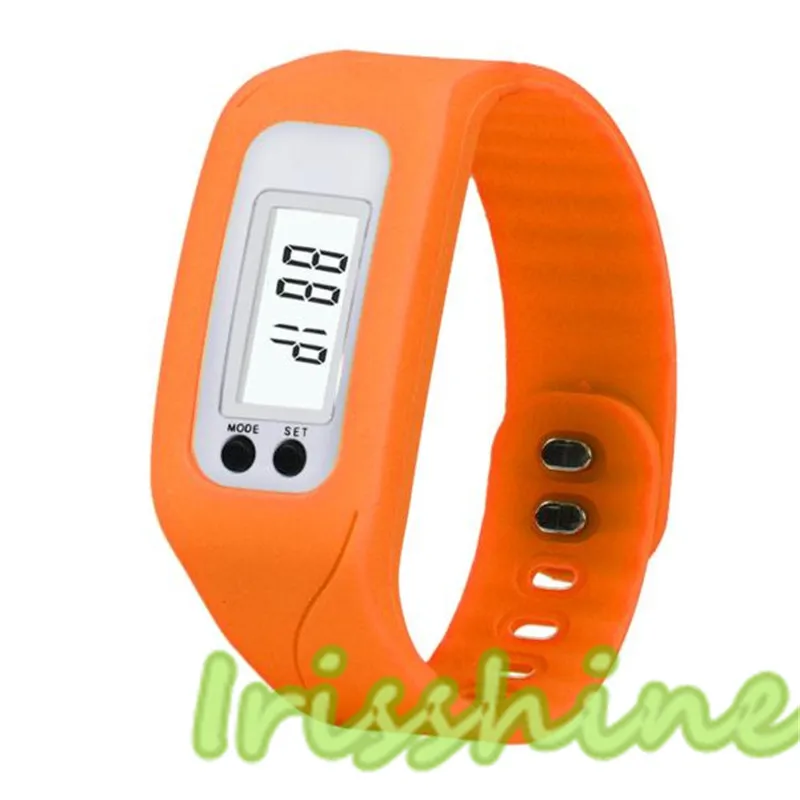 Irisshine A126 часы унисекс для пары цифровой ЖК-дисплей Для женщин мужчин Шагомер Run шаг пешком часы со счетчиком калорий браслет - Цвет: orange