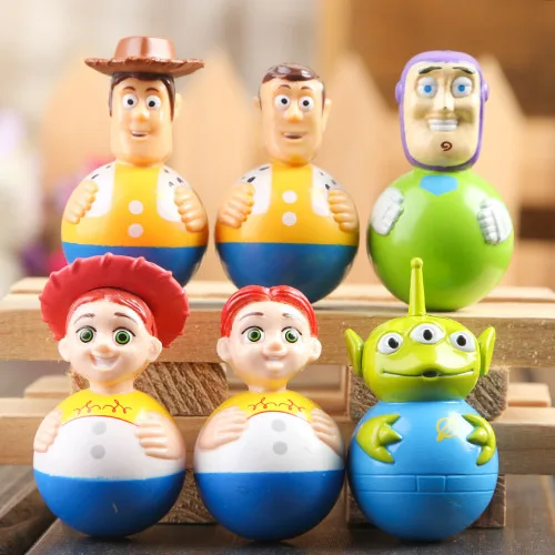 

6pcs/set Toy Story Woody Buzz Tumbler Jessie Alien VC Action Figure Collectible Model Toy 4cm KT1266