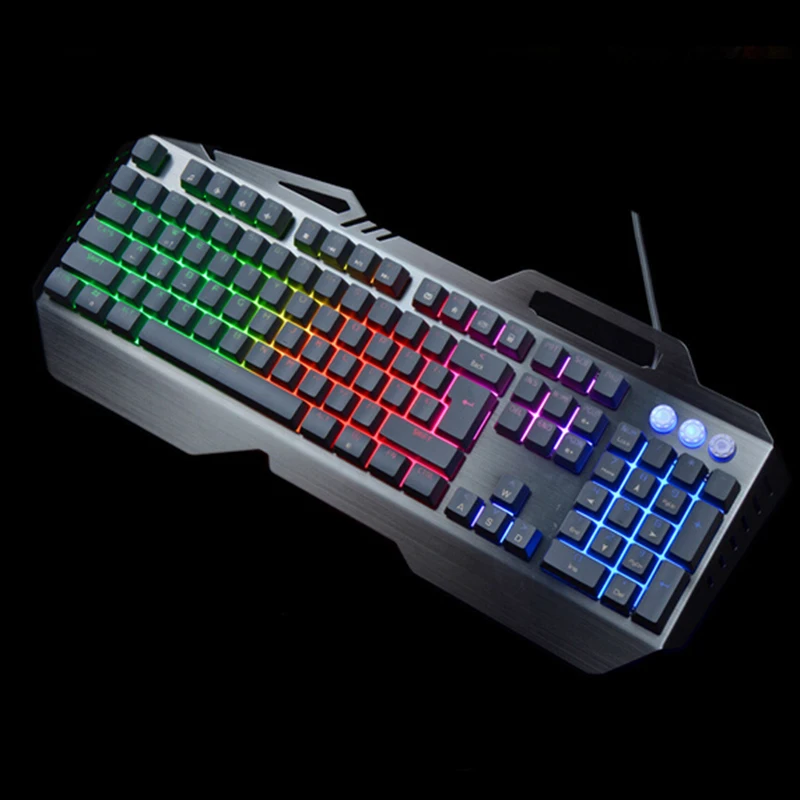 104 keys Aluminum Alloy LED Mechanical Keyboard Progaming Breaking Law