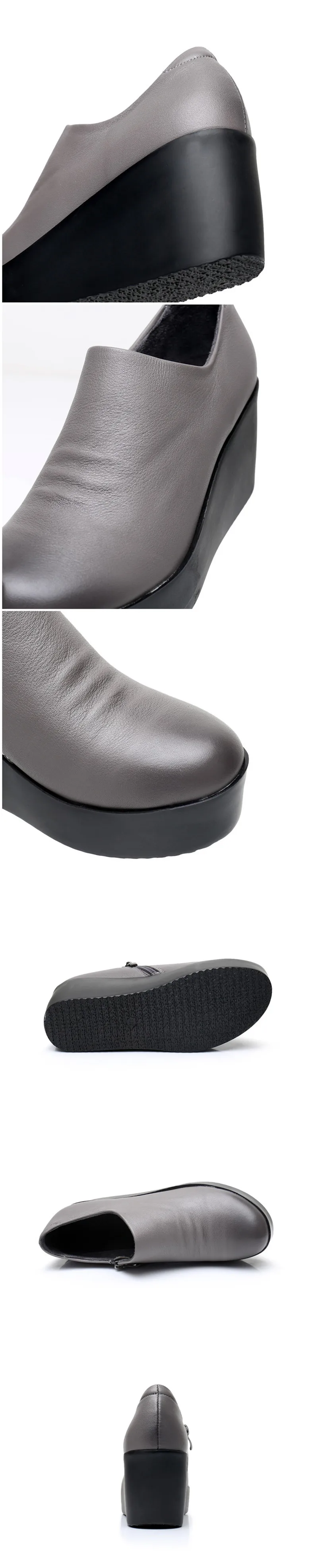 BEYARNE/ г. Клинья женские туфли для девочек весна-осень, без шнуровки, высокий каблук, круглый носок, натуральная кожа, повседневная женская обувь на платформе WomanE296