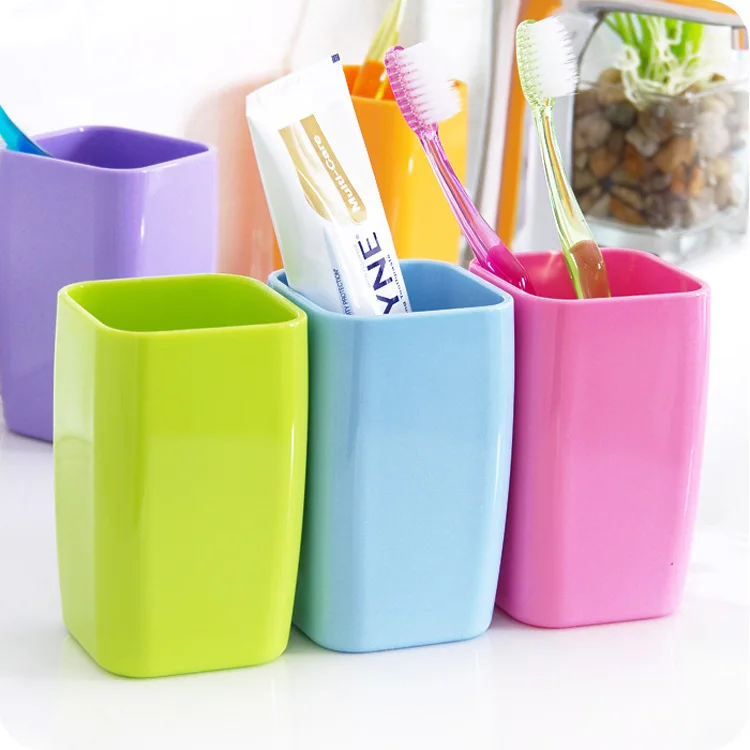 

Square Thicken Creative Gargle Cup Bathroom Toothbrush Toothpaste Holder Travel Cups Camping 6.5x6.5x10.8cm