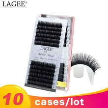LAGEE 10 чехол Высококачественный норковый наращивание ресниц искусственные Индивидуальные ресницы натуральные ресницы, наращивание ресниц