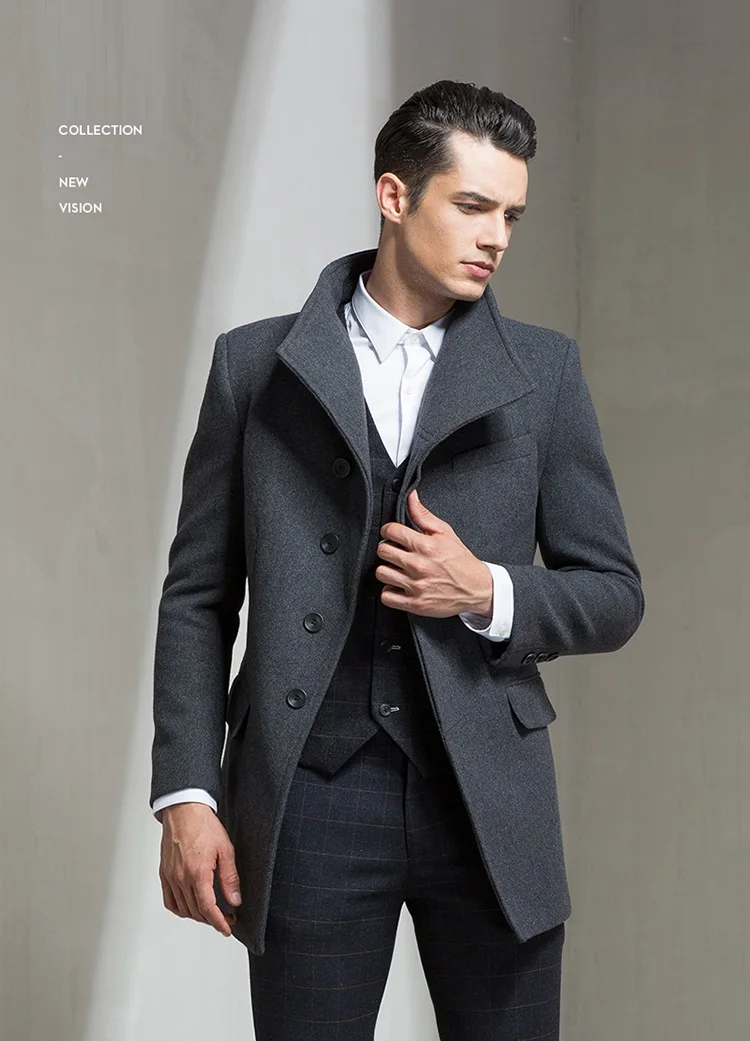 BATMO Новое поступление зимняя высококачественная шерстяная Повседневная Мужская Тренч, модные шерстяные куртки, большие размеры 6855