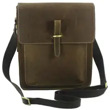 Модные новые Ретро Crazy Horse Кожаные мужские сумки через плечо сумка мужская сумка-Кроссбоди из натуральной кожи коричневого цвета