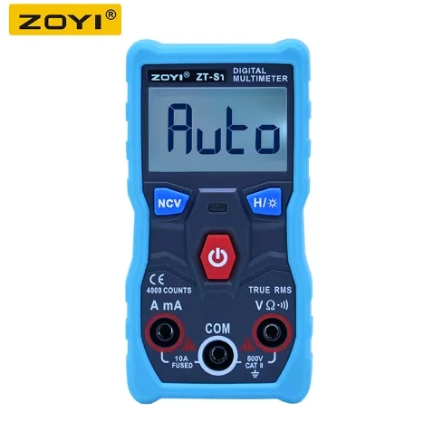 ZT-S1 Automatic Digital Multimeter True-RMS intelligent NCV 4000 Counts AC/DC Voltage Current Ohm Test Tool habotest ht125a smart digital multimeter 4000 counts true rms auto ranging voltage meter with backlight lcd screen 600v ac dc voltmeter electric test pen led flashlight multifunction resistance continuity frequency testing