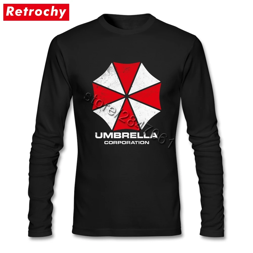 

Umbrella Corporation T Shirt Men Male Long Sleeved O-neck Soft Cotton Tee Homme Best Father's Day Gifts Casual Fasioan