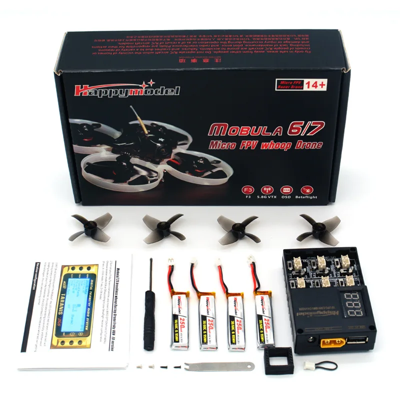 Happymodel Mobula7 75 мм Crazybee F3 Pro OSD 2S Whoop FPV гоночный Дрон с обновлением BB2 ESC 700TVL RC Racer Done Multi Rotor BNF