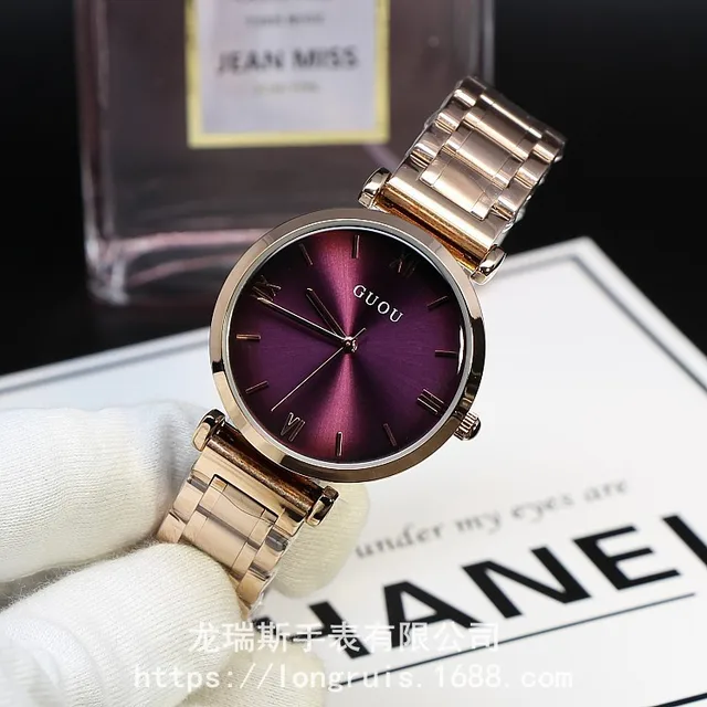 2016 Guou Marca Di Lusso Fashion Oro Rosa Acciaio Semplice Braccialetto Della Ra 2016 Guou Marca Di Lusso Fashion Oro Rosa Acciaio Semplice Braccialetto Della Ra