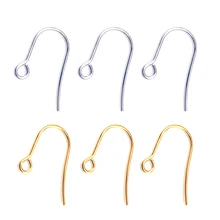 Aiovlo 100 шт./лот, серьги из нержавеющей стали золотого/серебряного цвета, крючки для французских ушей, провода для самостоятельного изготовления сережек, ювелирных изделий