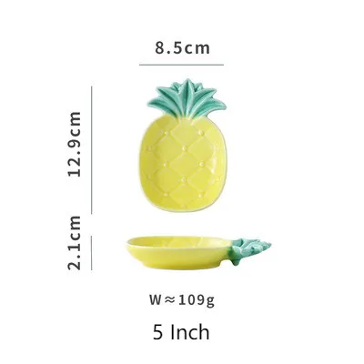 Ins креативные ананас керамические Столовые приборы хлеб блюдо для закусок десертная Фруктовая тарелка Тарелки Посуда и тарелки наборы - Цвет: A