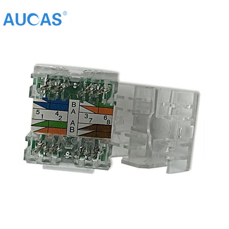 Высокоскоростной прозрачный разъем AUCAS CAT6 5 шт. модуль разъема для ключей RJ45
