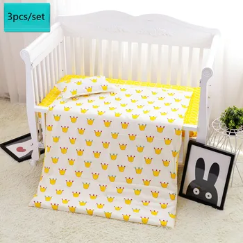 

3pcs/set Cotton Baby Bedding Set Cartoon Soft Kids Bedding Sets Include Bed Quilt Cover/Sheet/Pillow Case No filling Unisex