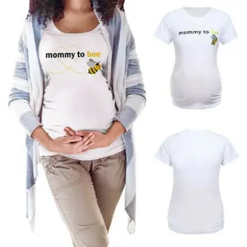 

HOT Women Maternity Graphic Clothes Mommy Bee Cute Baby Pregnancy T-Shirts