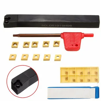 

SCLCR1010H06 10x100mm Lathe Turning Tool Holder With 10pcs CCMT0602 Inserts