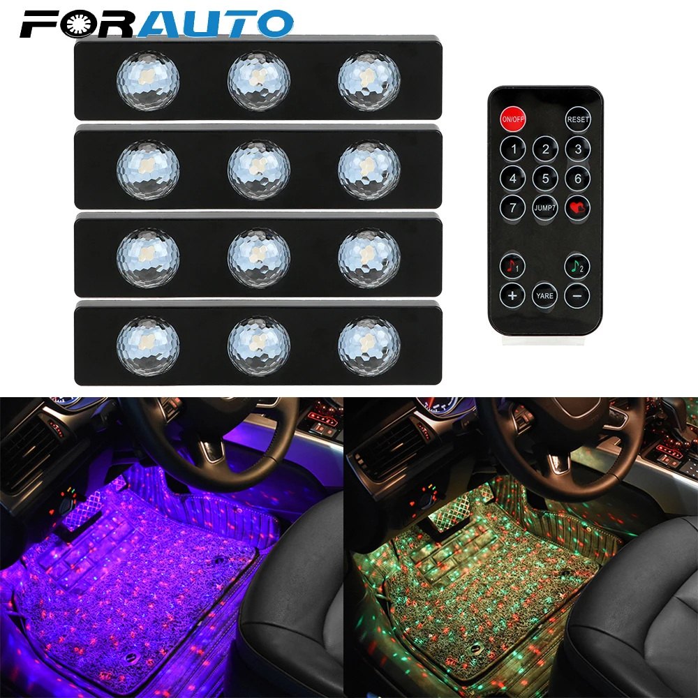 FORAUTO RGB музыкальный ритм Сенсорное и Звуковое управление контроллер вспышки авто интерьерная лампа Автомобильный USB светодиодный атмосферный звездный свет