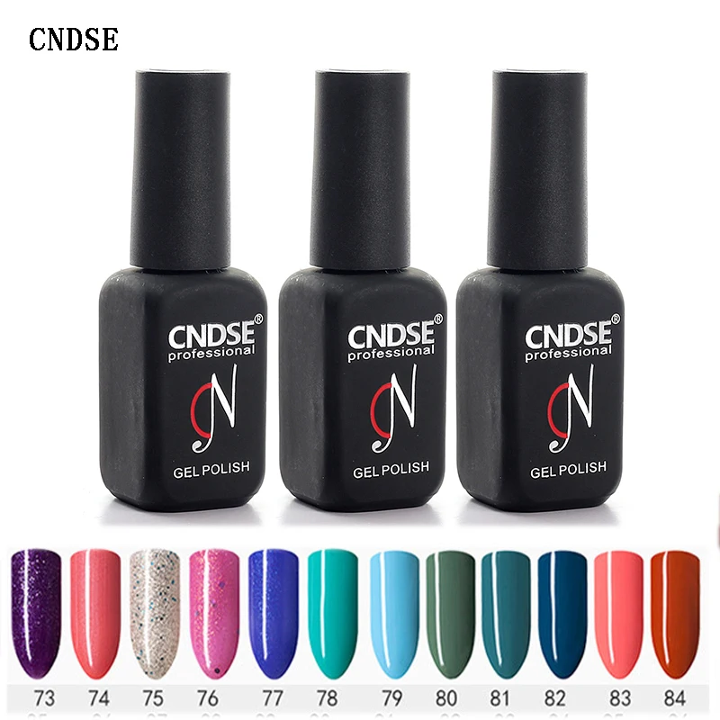 

CNDSE 12ml UV Gel nail polish LED lamp Lacquer Gel 156 Color Gel polish pure colors Semi Permanent Gel Nail Primer Base Top