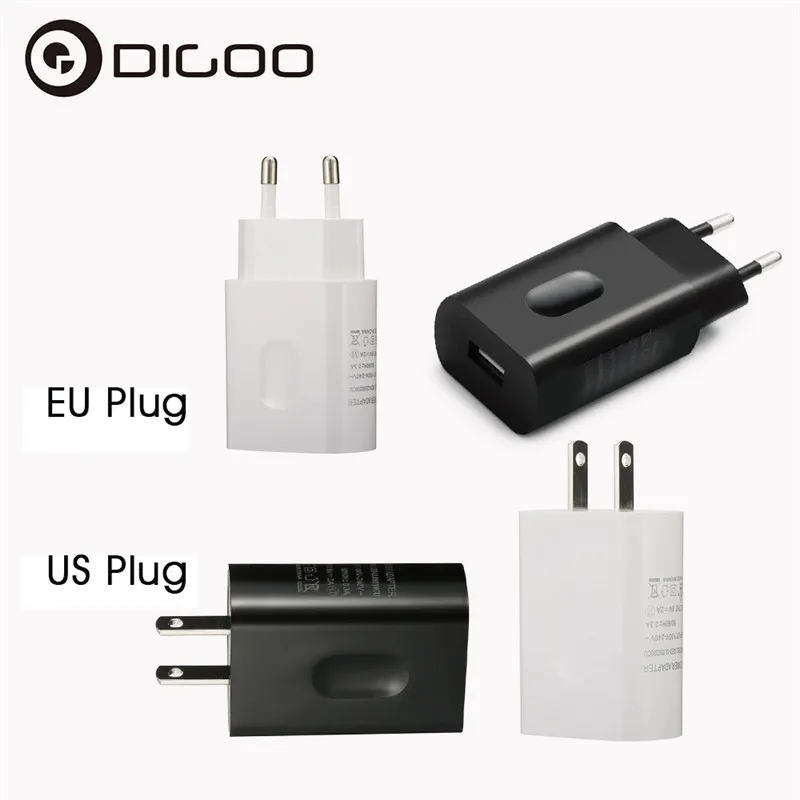 Digoo DG-xed Универсальный USB Зарядное устройство США ЕС Мощность Adapater 5 В 2A питания Главная стены путешествия Зарядное устройство адаптер для IP