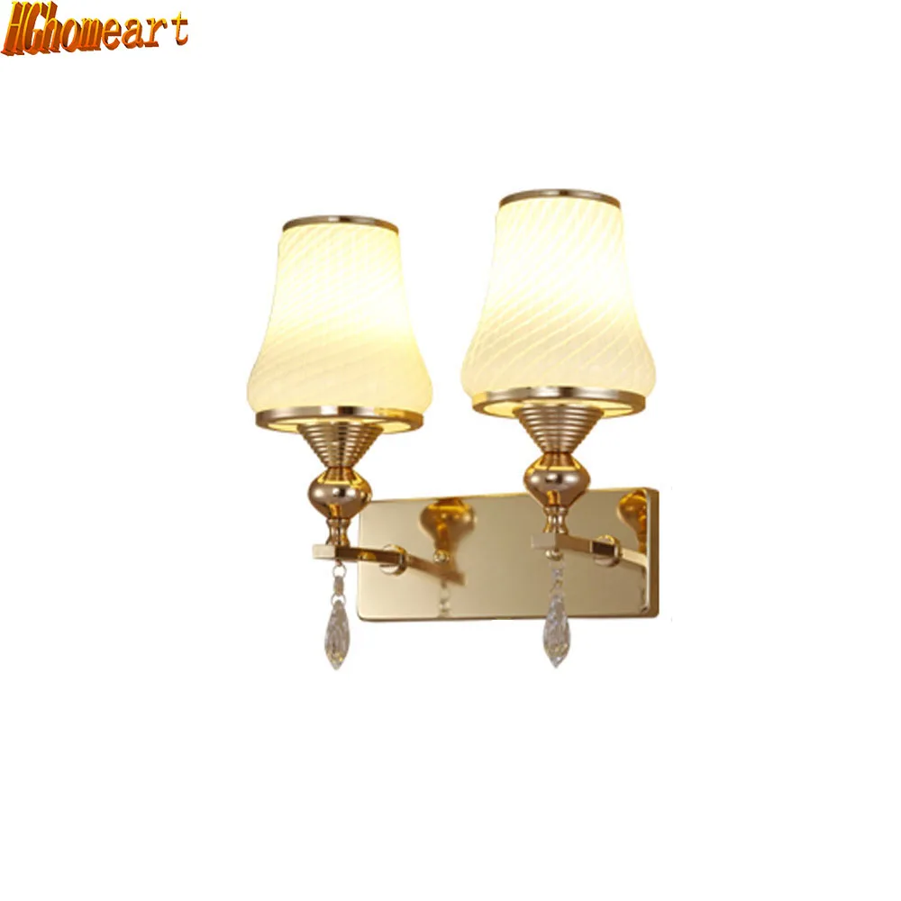 

Simplicity Crystal Wall Sconce 110V- 220V Single Double Head with Switch 7 Watts Vintage Wall Lamp Wall Mounted Bedside Lamps