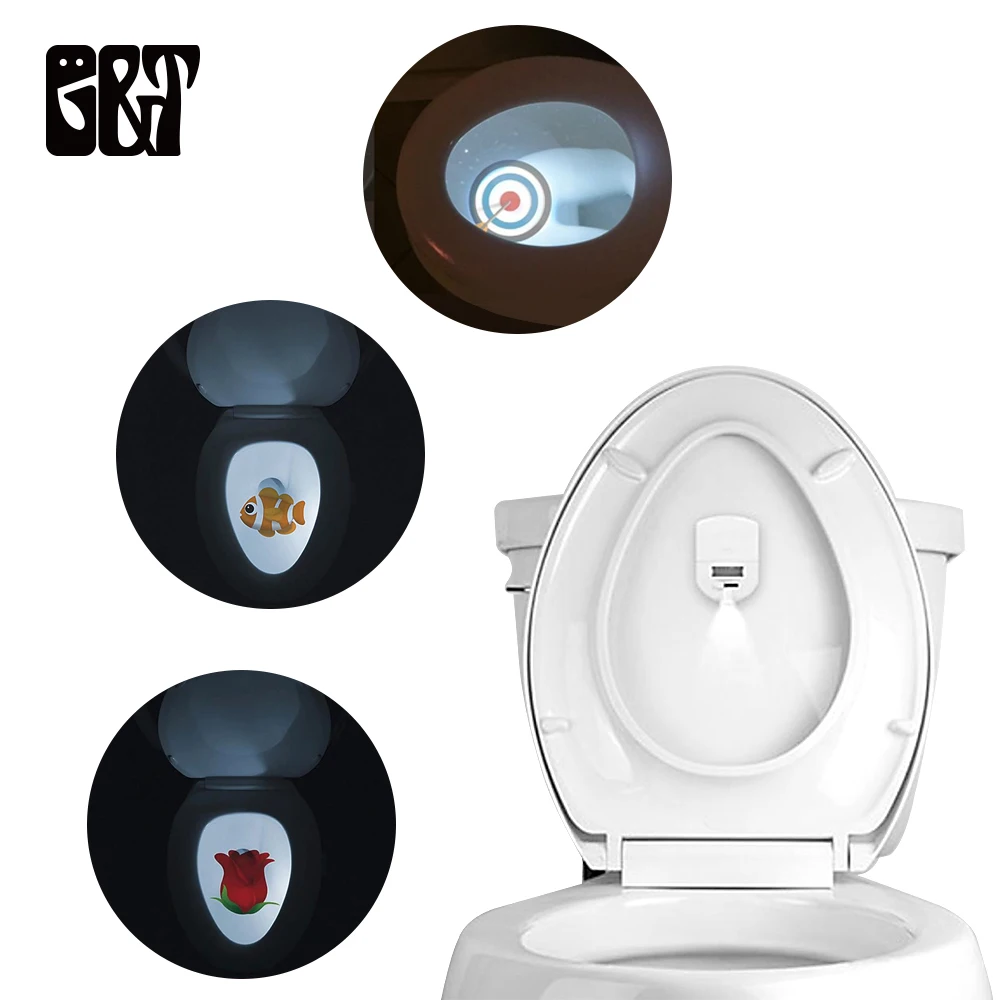 

GT Toilet Seat Light Motion Sensor Backlight Toilet Bowl Automatic Night Lamp Seat Sensor Light LED Toilet Projection Lamp