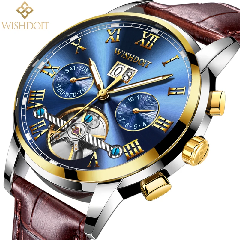 

WISHDOIT Mens Watches Top Brand Luxury Automatic Mechanical Watch Men Business Waterproof Sport Watchs relojes hombre Male clock