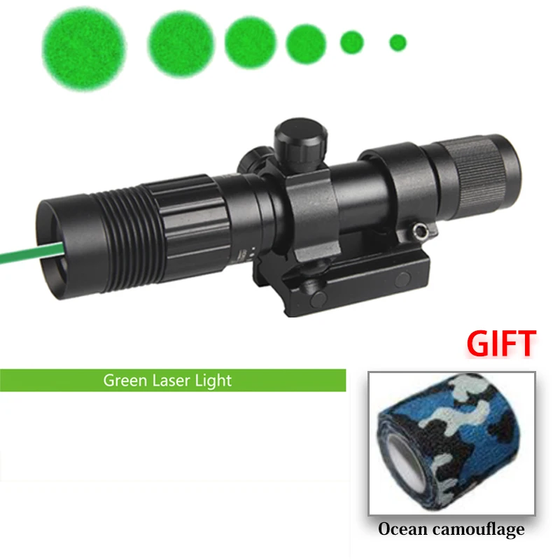 Оптическая система ночного видения Тактический зеленый лазерный прицел фонарик осветитель охотничий пистолет Пикатинни Крепление винтовка лазерный прицел HT8-0006G