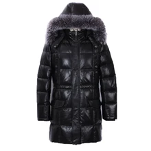 YOLANFAIRY Geniune кожаная мужская куртка из овечьей кожи с гусиным пухом, зимняя теплая утолщенная куртка Casaca 14-H07B# MF374