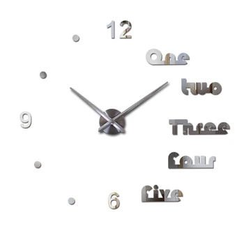

New 3d wall clock diy clocks reloj de pared Quartz watch Living Room Simple Love Circular Acrylic mirror stickers horloge