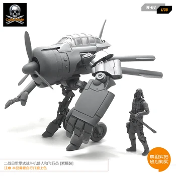 

1/35 Zero Battle Robot Aircraft Model and Pilot Resin Model M-01