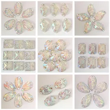 50 unidades/pacote teardrop clear ab resina costurar em strass costurar em pedras redondo oval navette quadrado machado retângulo costura cristal b2230(China)