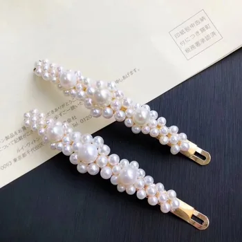 

freshwater pearl white/pink/purple near round flower hairpin hand make FPPJ wholesale beads nature gift