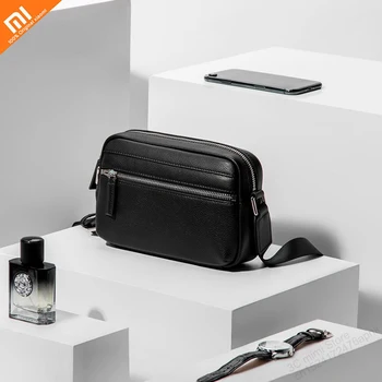

xiaomi mijia high quality light simple leather shoulder bag Messenger bag light fashion men's bag for business trips smart home