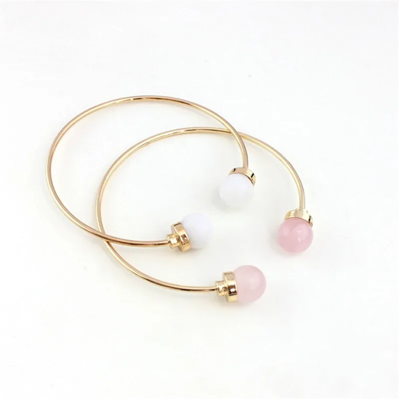 

XQ XQ 2015 free shipping SPAR natural powder, white stone inlaid copper bracelets Round bead bracelet
