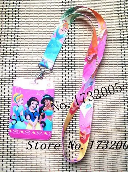 

1 pcs princess Credit Card Holders Bank Card Neck Strap Card Bus ID holders Identity badge with lanyard key chains K20