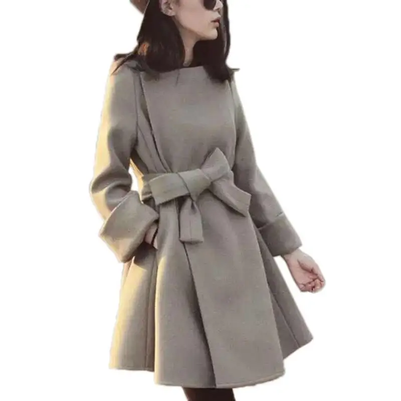 2017 Autumn Winter New Women Trench Woolen Coat Long Coats
